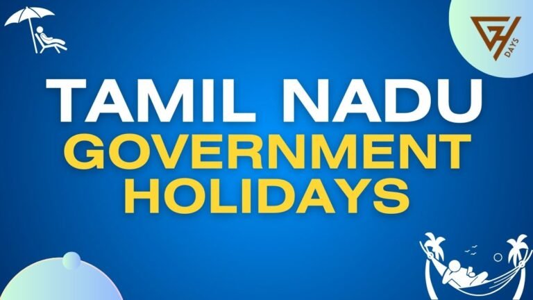 Tamil Nadu Government Holiday List 2024 PDF - GHDays