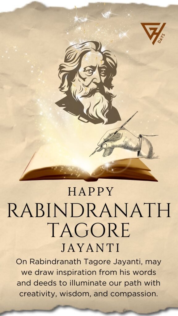 Happy Tagore Jayanti Wishes Greetings in English