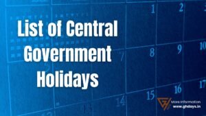 Central Government Holidays List 2025 PDF (Out) - GHDays